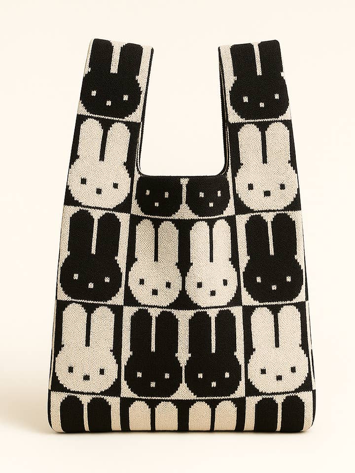 Chessboard Bunny - Knitted bag for wholesale by TOKEII LTD