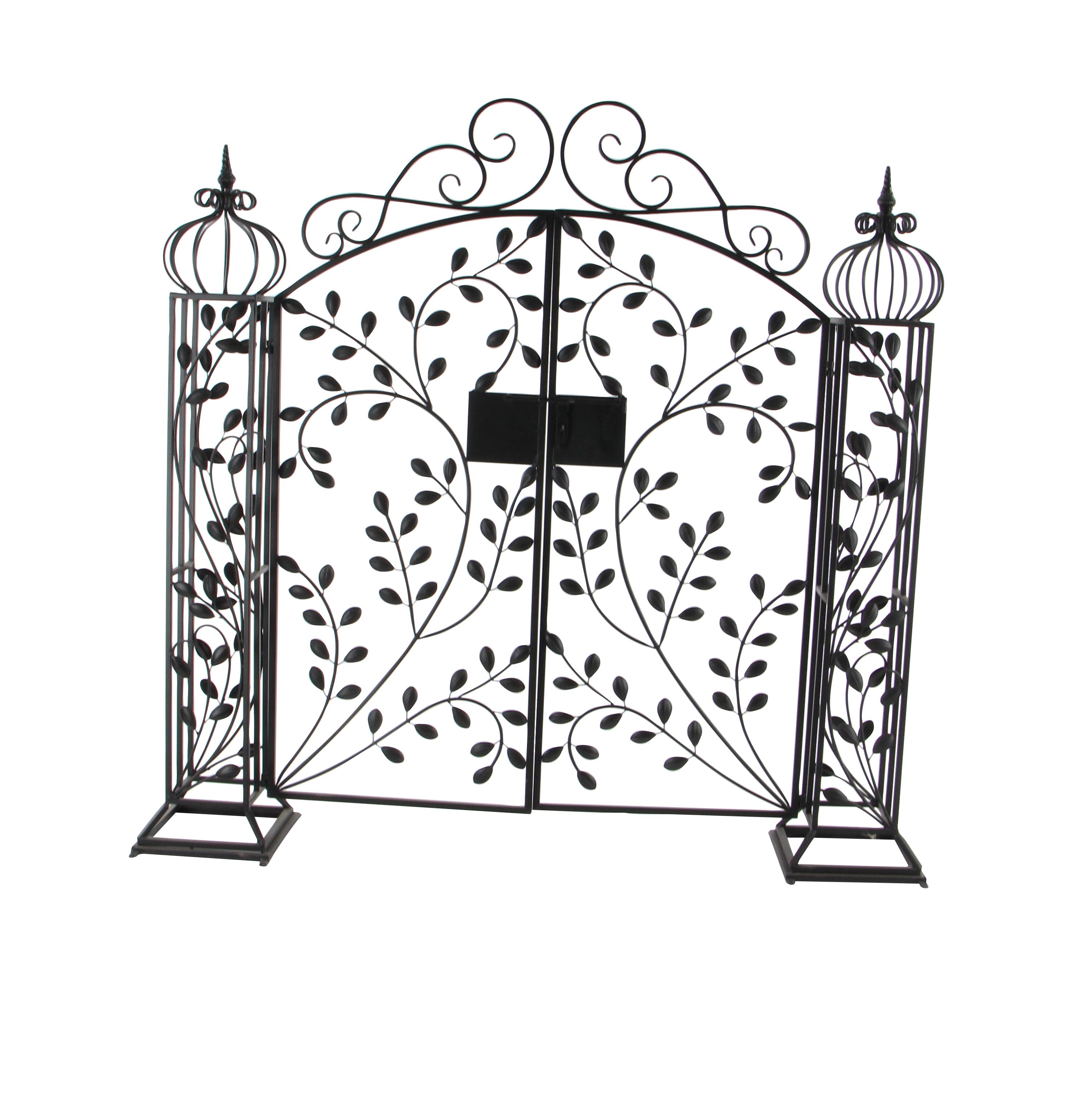 Import Corner - Wholesale Outdoor Ornament/Decor - A-29085: METAL GARDEN GATE 70"W, 65"H1