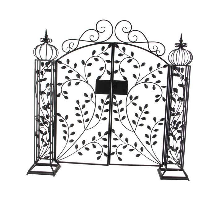 Import Corner - Wholesale Outdoor Ornament/Decor - A-29085: METAL GARDEN GATE 70"W, 65"H1