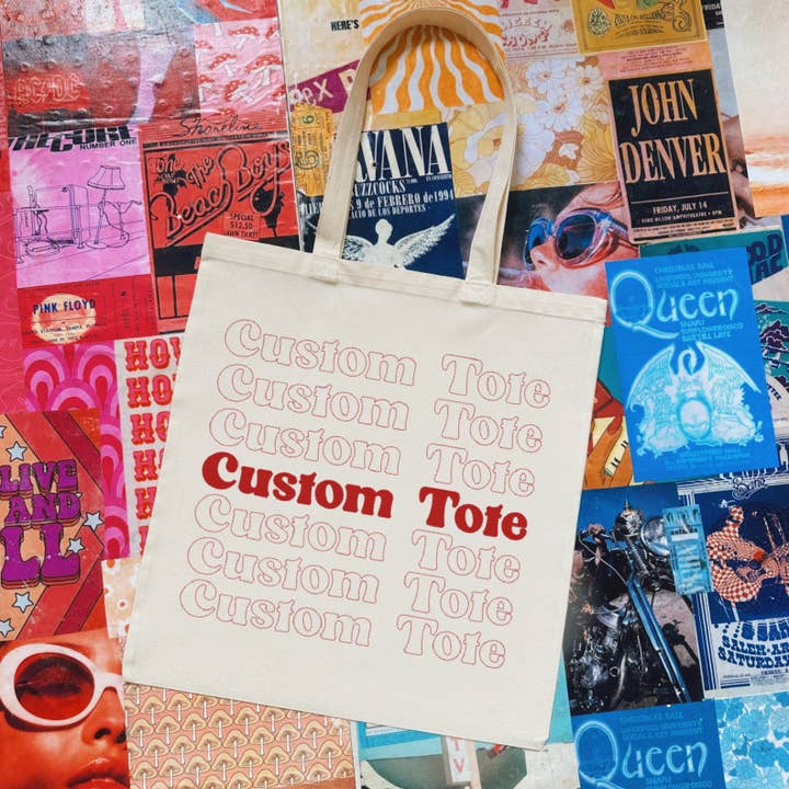 *NEW* Custom Tote Bag - All Stacked Up for wholesale by Mamie Ruth