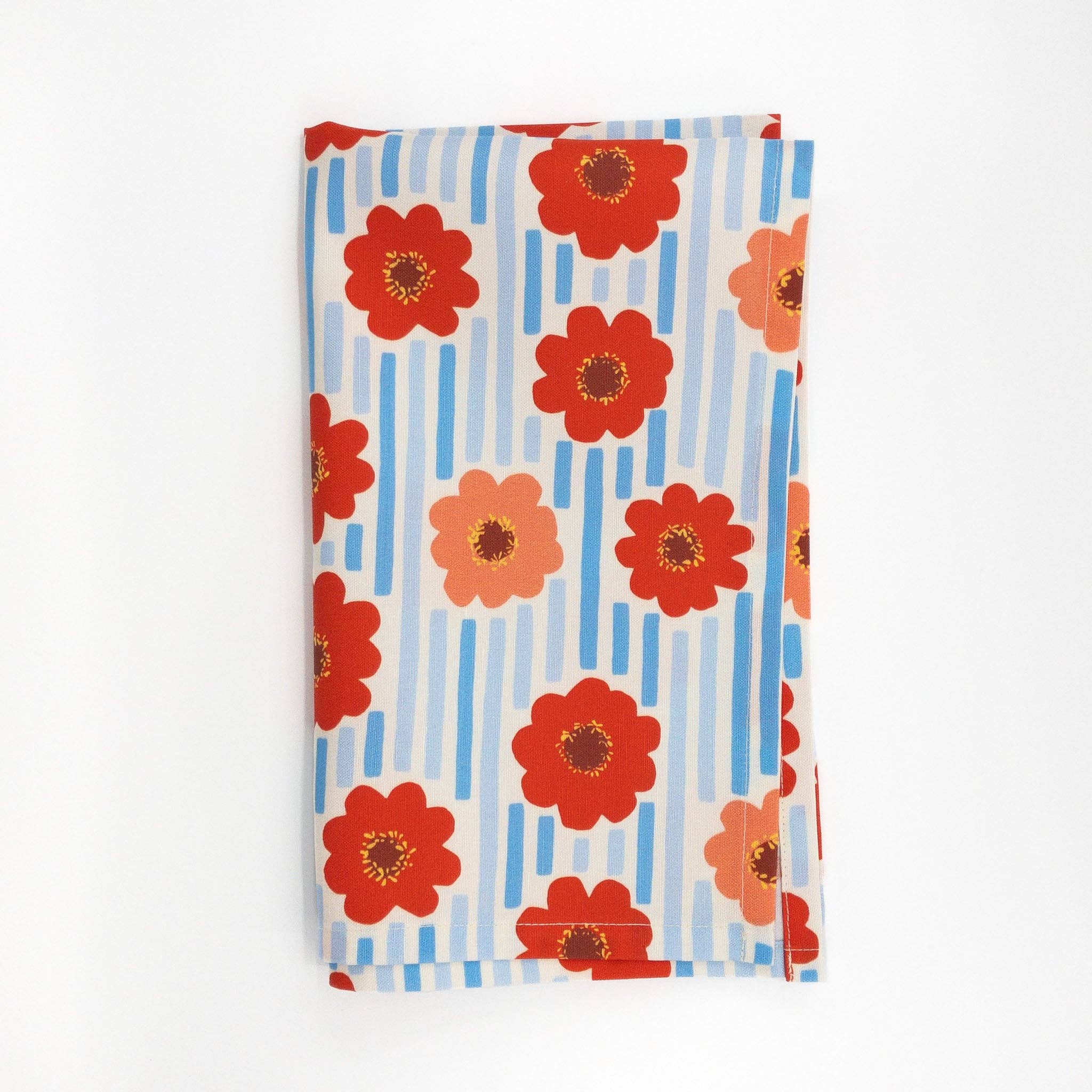 Tracy Schifeling Art - Wholesale Tea Towel - Zinnia Stripes Tea Towel | Made in the USA3