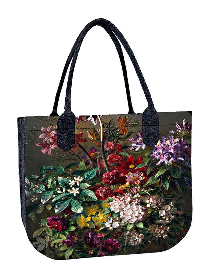 Bouquet Bertoni Lady XL Charcoal Felt Shoulder Bag for wholesale by IngrossoBertoni by INCI Srl