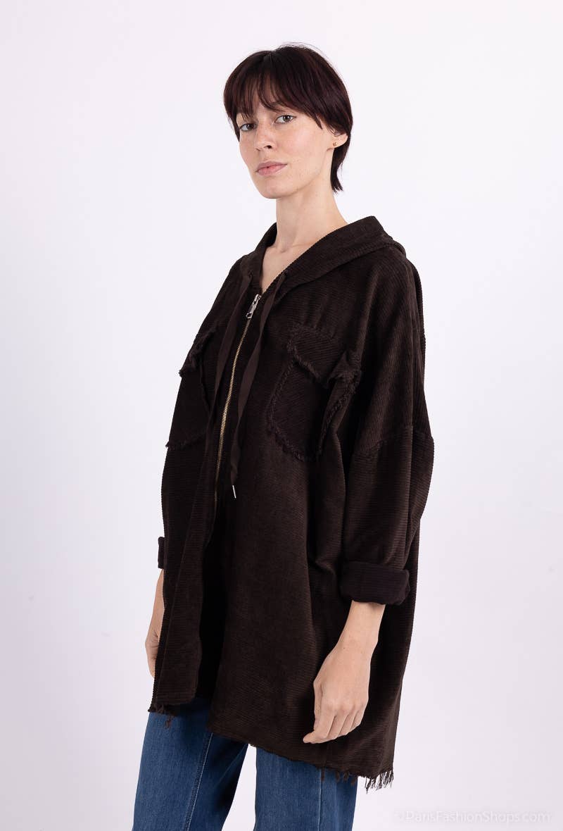 L'Emotion - Wholesale Hoodie - Women's - Velvet Pleated Velvet Worn Effect Wide Zip Hoodie14