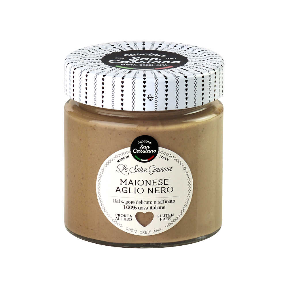 CASCINA SAN CASSIANO SRL – Engroshandel Sauce – Mayonnaise med Sort Hvidløg 180 g - Glutenfri0