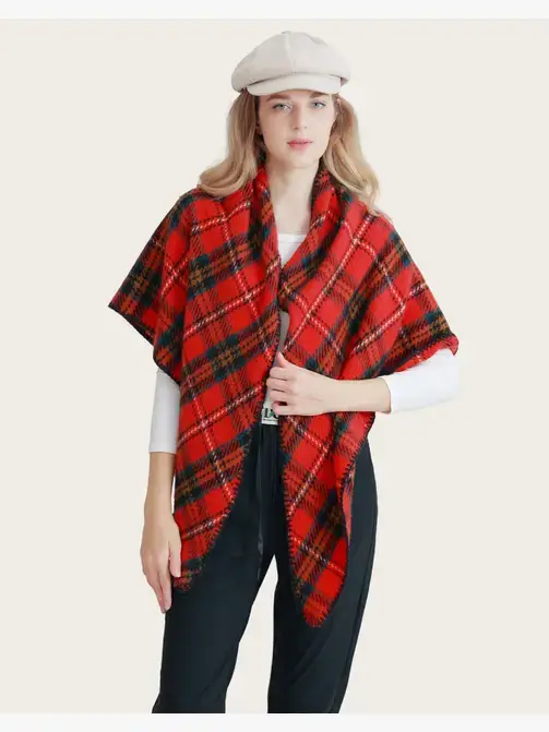 JC Sunny Fashion - Vendita all'ingrosso Sciarpa - Donna - Sciarpa a quadri triangolare JC0235065