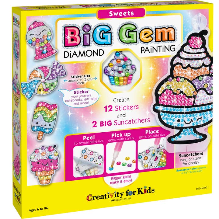 Faber-Castell / Creativity for Kids - Wholesale DIY Craft Kit - Kids - Big Gem Diamond Painting – Sweets DIY Craft for Kids6
