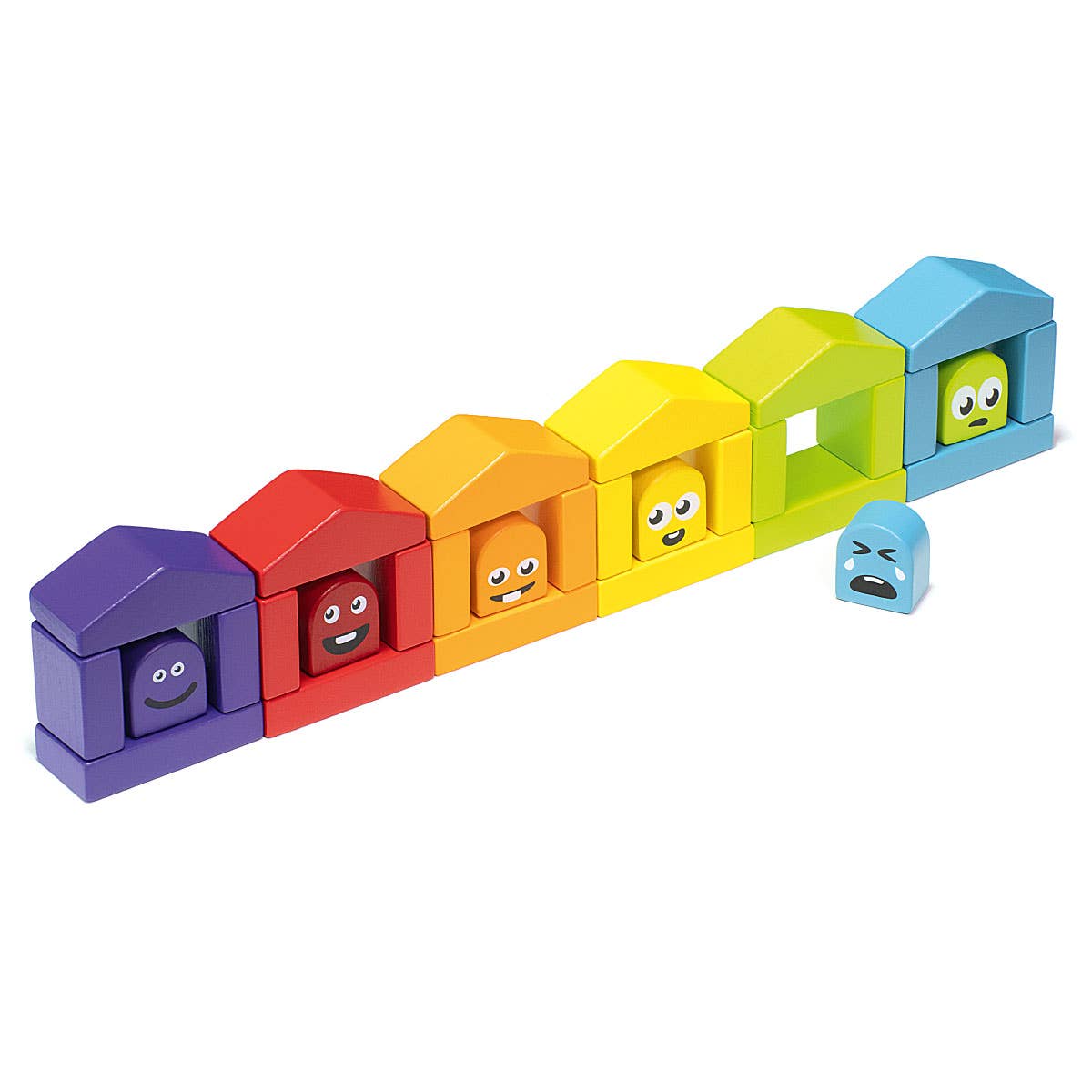 Toysmith - Wholesale Building Set - Kids - Cubika Wooden Construction Set Colorful Houses2