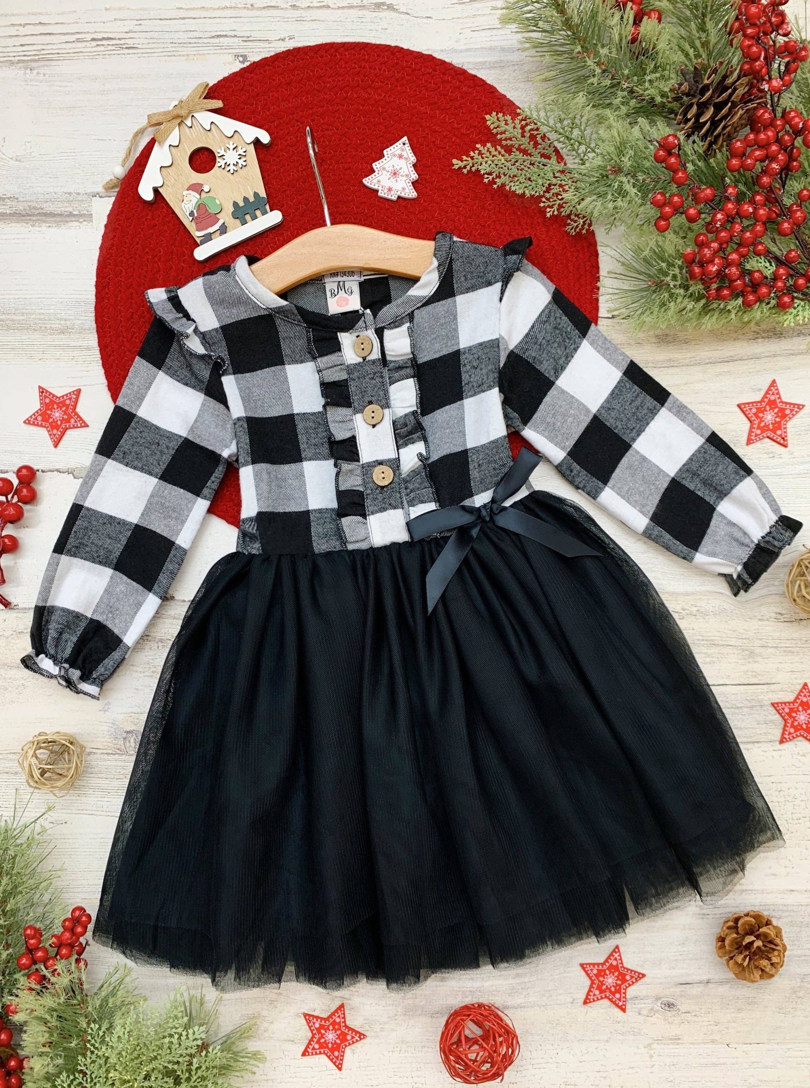 Mia Belle Girls • Wholesale – wholesale Dress – Kids – Pretty Plaid Ruffled Tutu Dress11