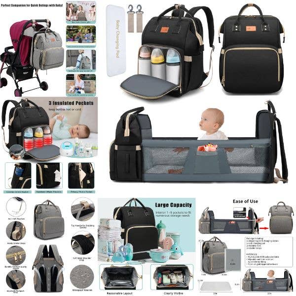 St. Louis Wholesale LLC - Wholesale Diaper Bag - Baby - Premium DeBug Diaper Bag -CTR-Large Capacity Pot Luck Colors0