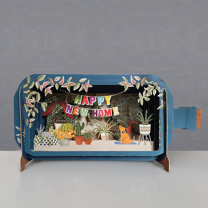 Message in a Bottle Pop Up Card -NEW HOME for wholesale by Alljoy Design