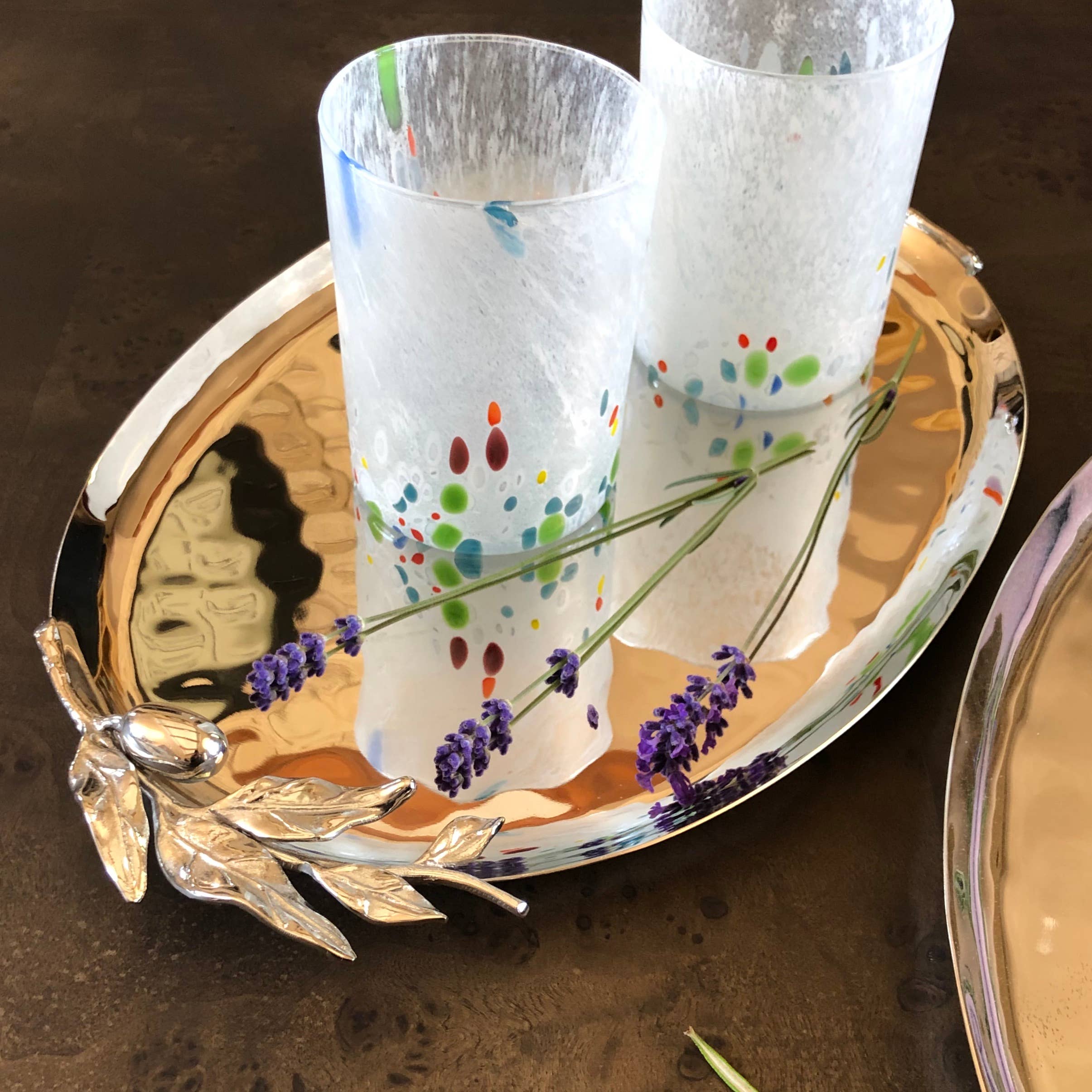 Carmel Ceramica - Wholesale Decorative Tray - Oliveira Stainless Steel Medium Oval Tray1