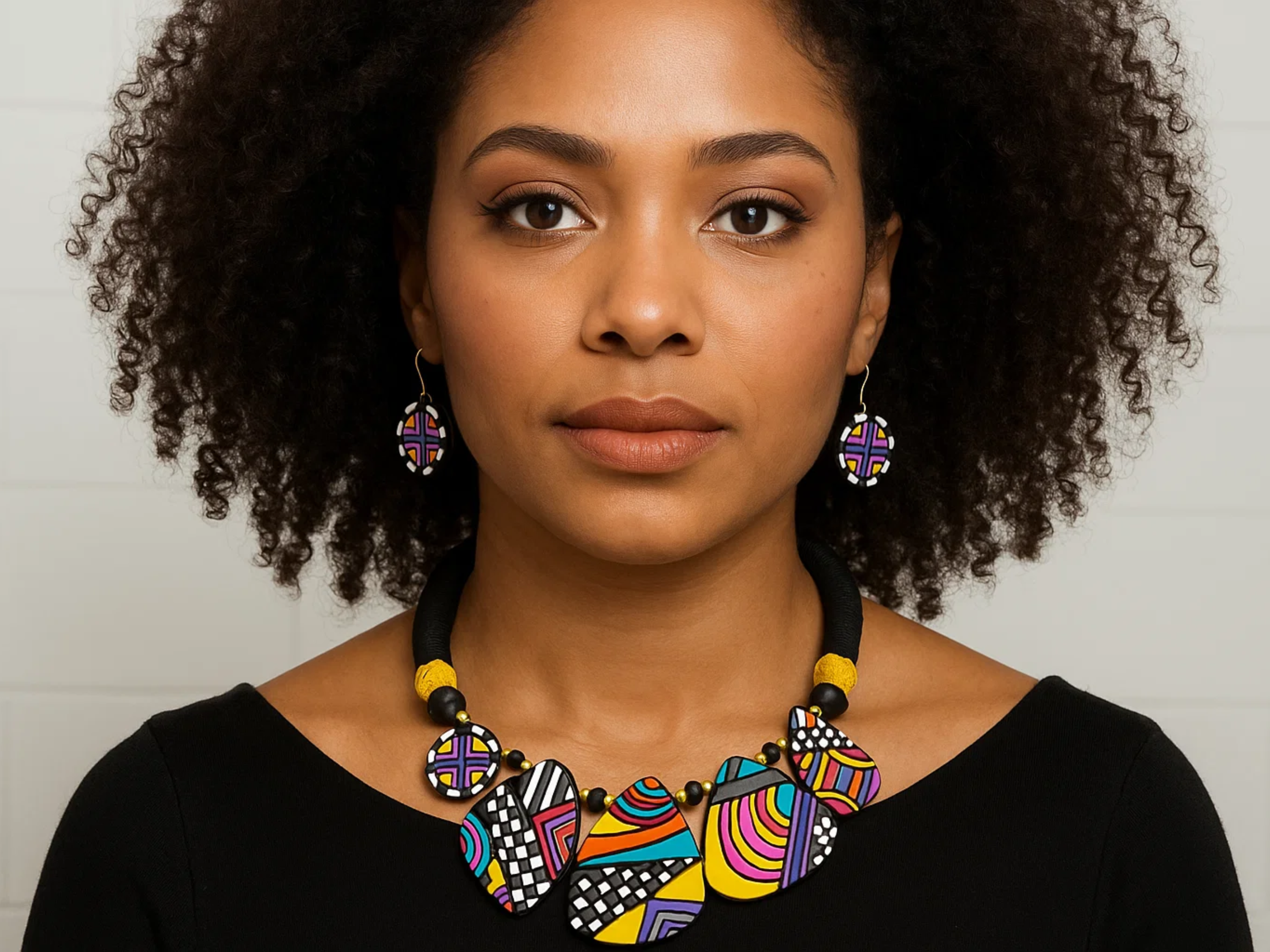 Cordelia Kraft - Wholesale Jewelry Set - Celestial Geometric Set | Clay Jewelry | Colorful Jewelry1