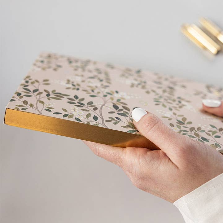 Bespoke Letterpress - Wholesale Notepad - White Blossoms Notepad Desktop Jotter2
