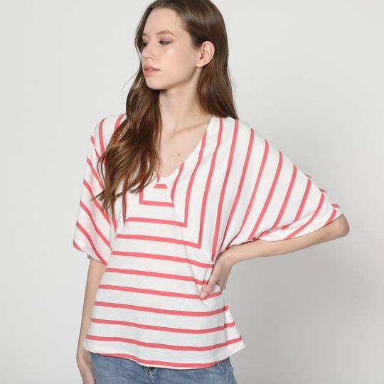 Rose Striped t-shirt Ref: LA-230187 for wholesale on Faire