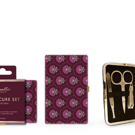 Danielle Creations – wholesale Nailcare set – Velvet Burgundy Manicure Set