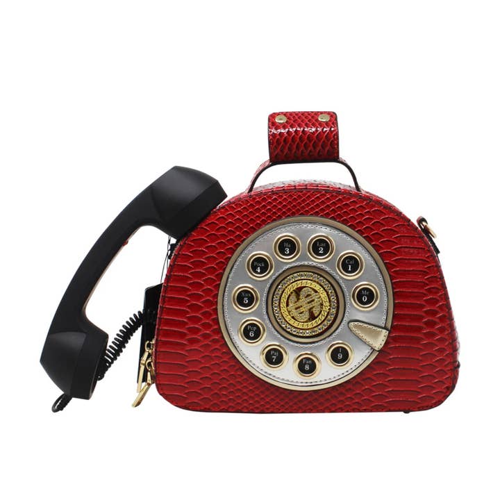 MB Fashion Wholesale - Wholesale Crossbody Bag - Women's - EVERY FASHION Vintage Telephone Handbag with Rotary Dial Design1