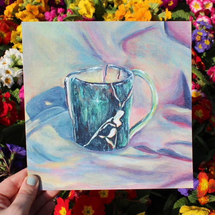 Starlight Teacup 8x8 Art Print for wholesale by Crab Fruit Co.