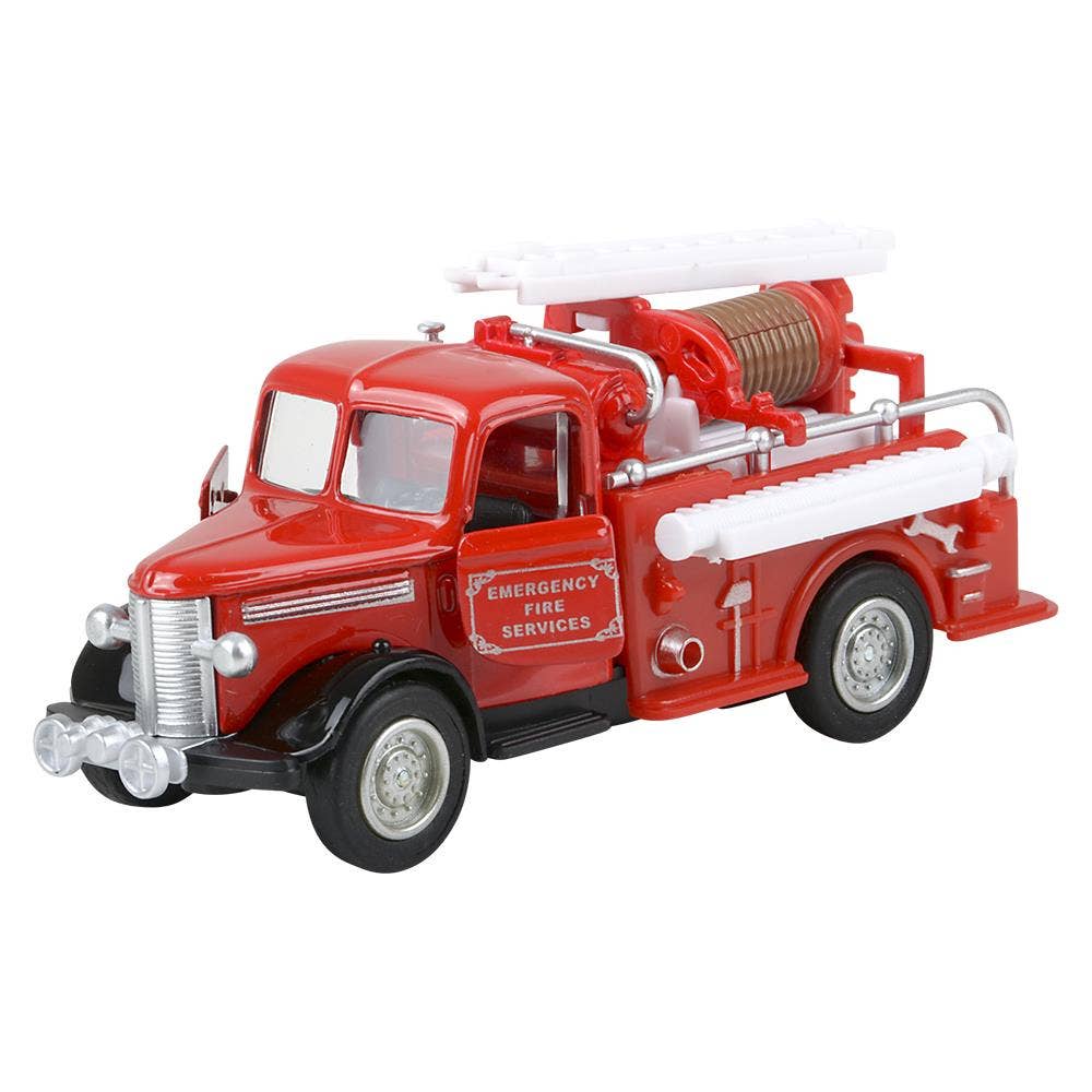The Toy Network - Wholesale Toy Car/Truck - Kids - 5" Diecast Pull Back Classic Fire Truck3