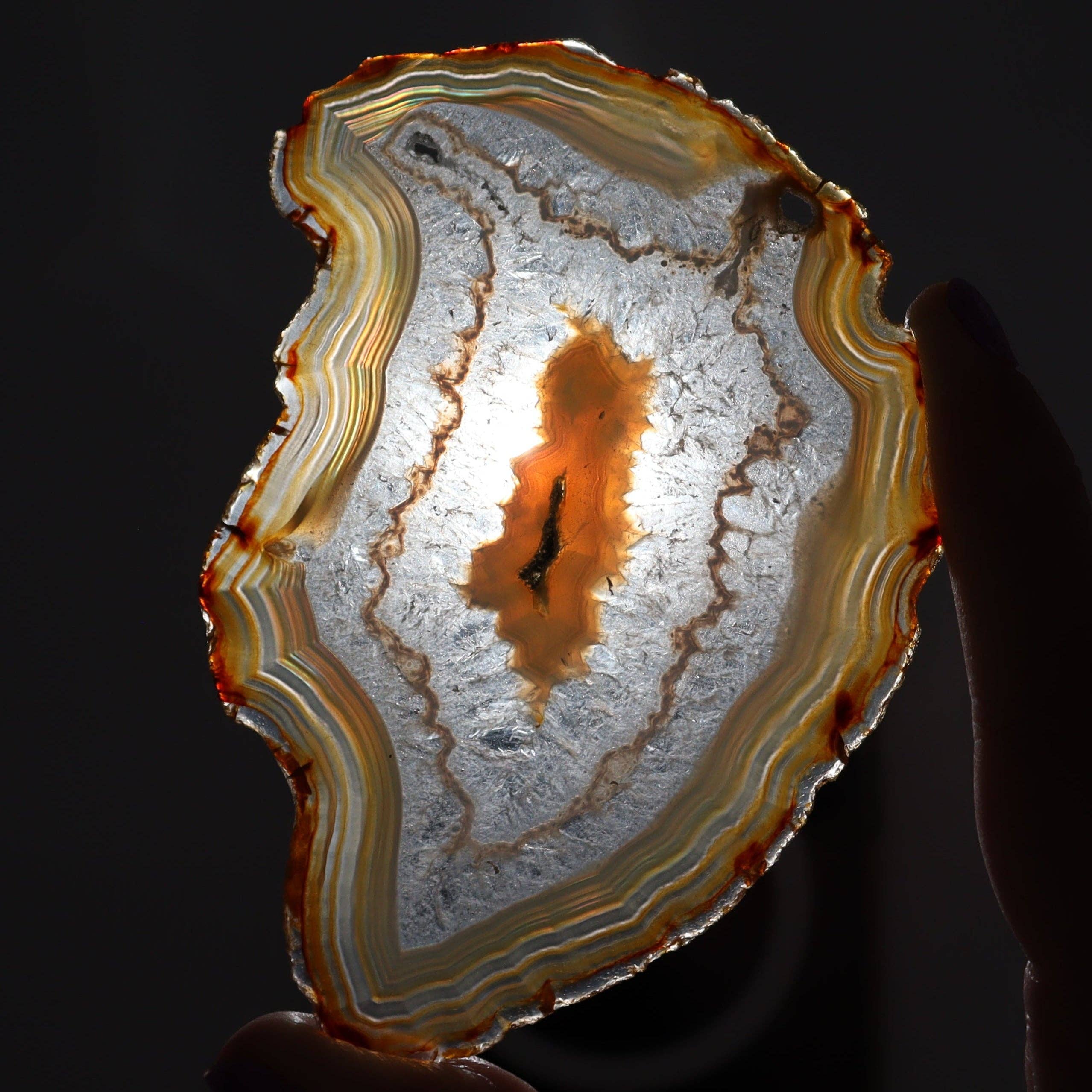 Mi Esperanza Minerals – wholesale Spiritual stone/crystal – Iris Agate Slices Set of 65