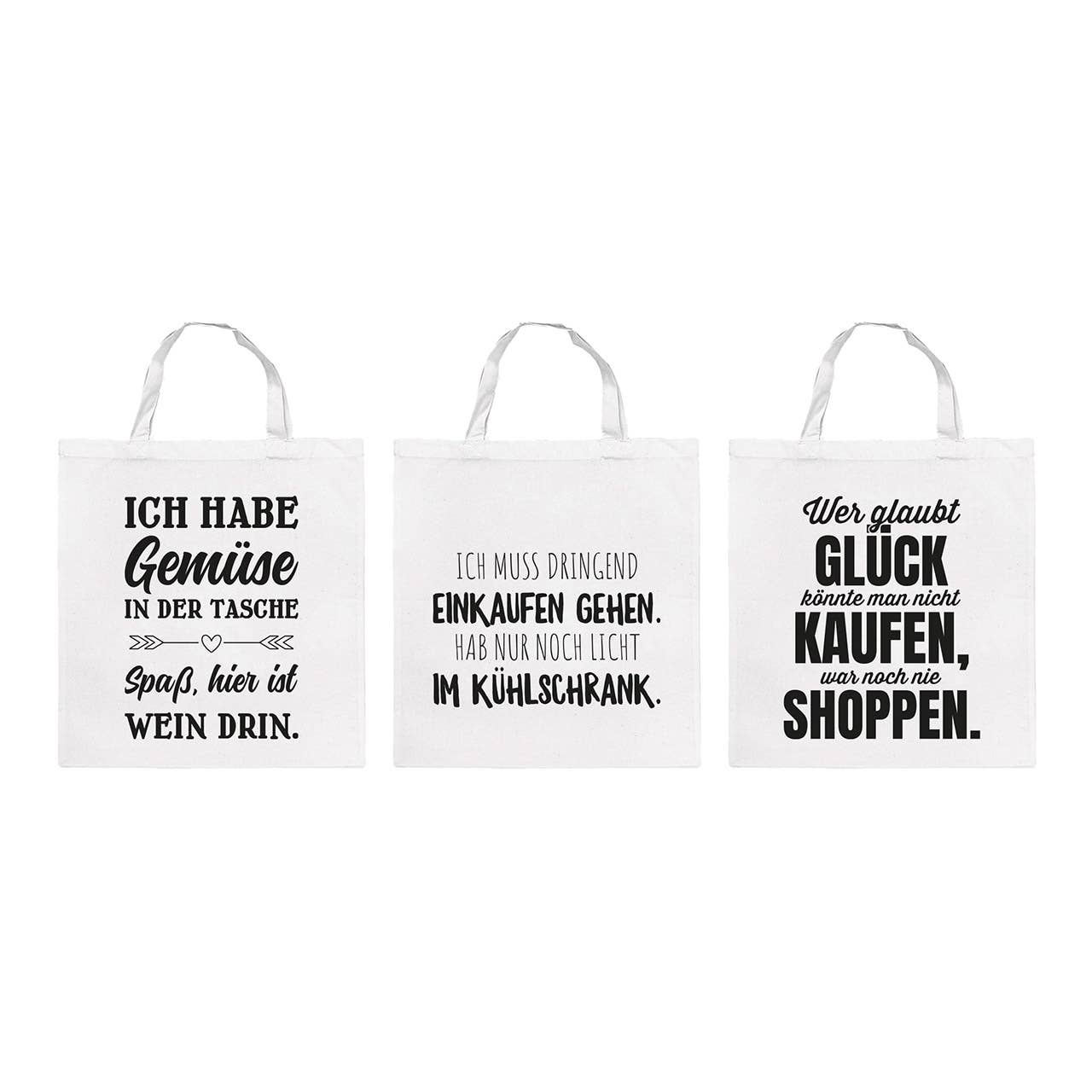 Wurm - Wholesale Decorative Figurine - Shopping bag with slogan, 100% cotton, white 3-ply, (W/H) 38x42cm0