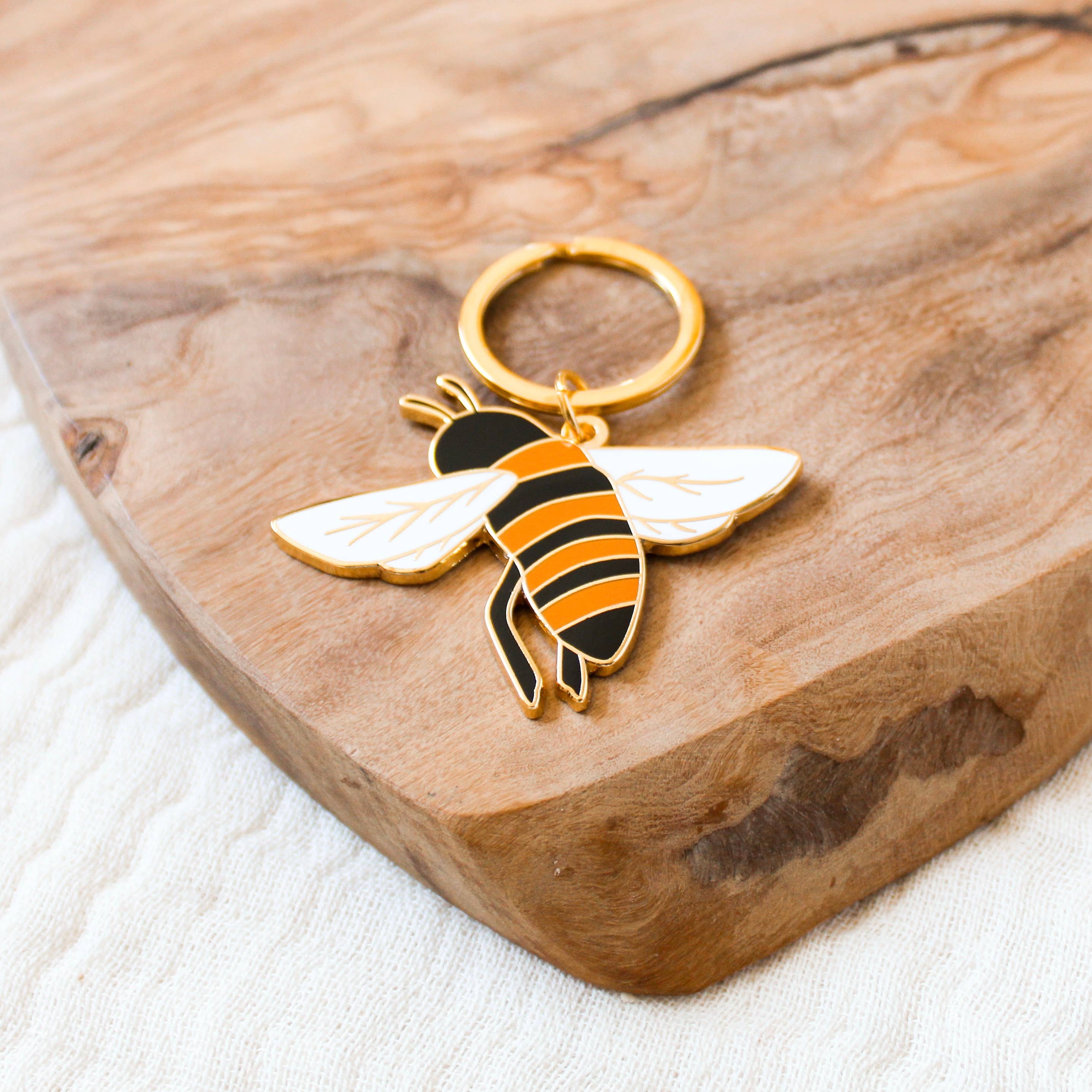 Elyse Breanne Design - Wholesale Keychain - Unisex - Bumblebee Metal Keychain 2x2 in.1