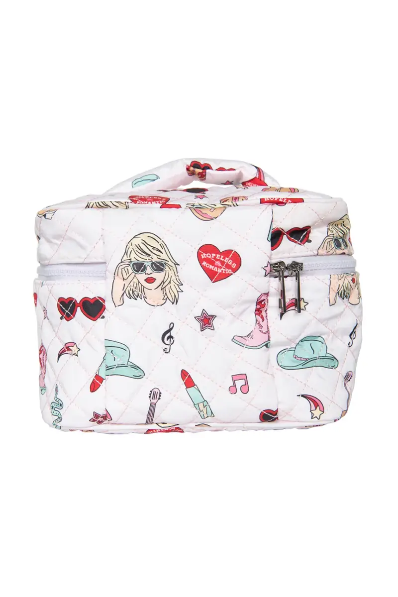Light Pink Music Girl Icons Cosmetic Make Up Bag for wholesale on Faire4