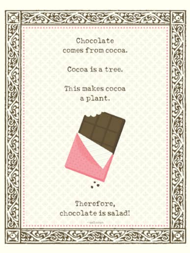 Biglietto di cioccolato è insalata per la vendita all'ingrosso da parte di yellow bird paper greetings