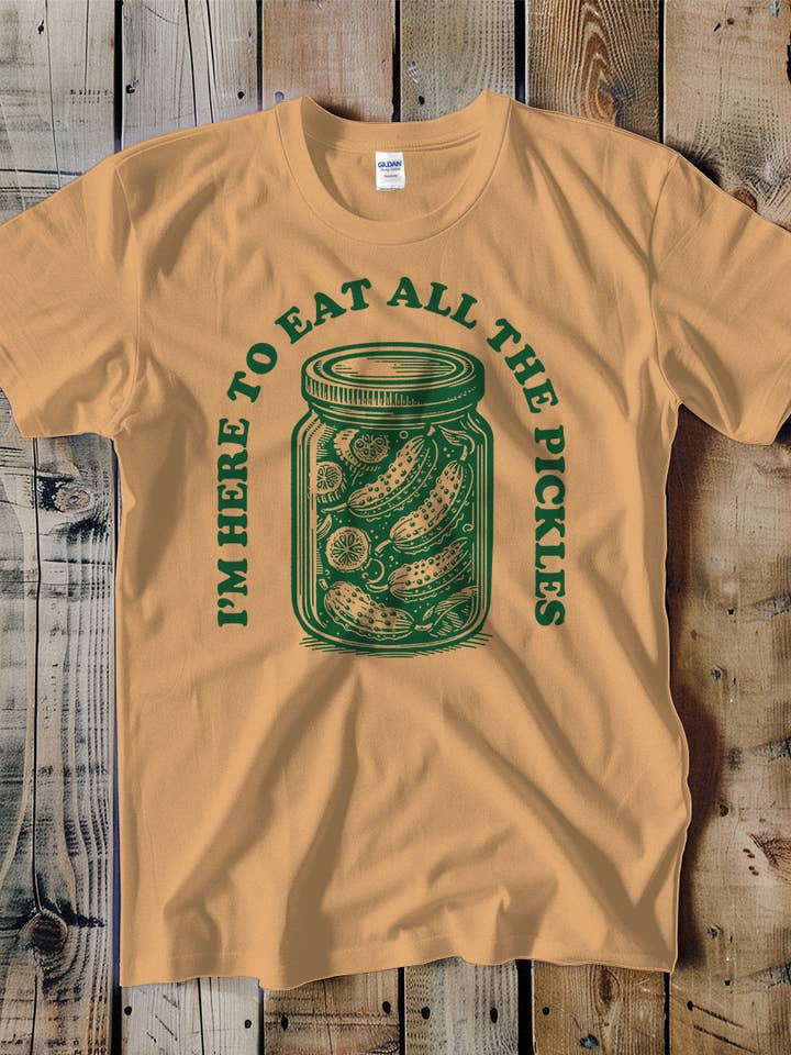 Here to Eat All the Pickles Unisex Tee for wholesale by Swift Retail