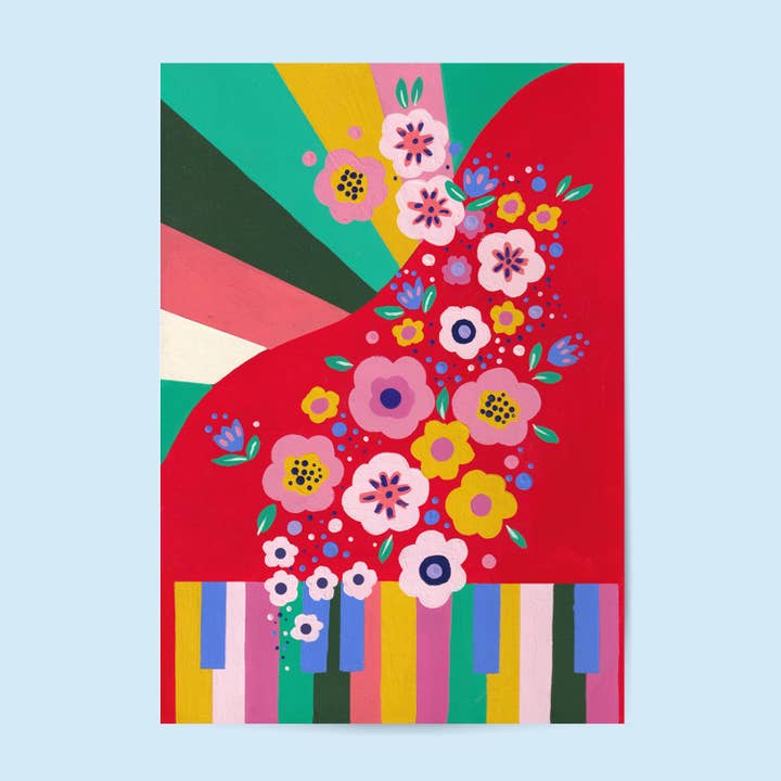 Tiragem de Arte - Piano Florido por atacado de Hello couleur