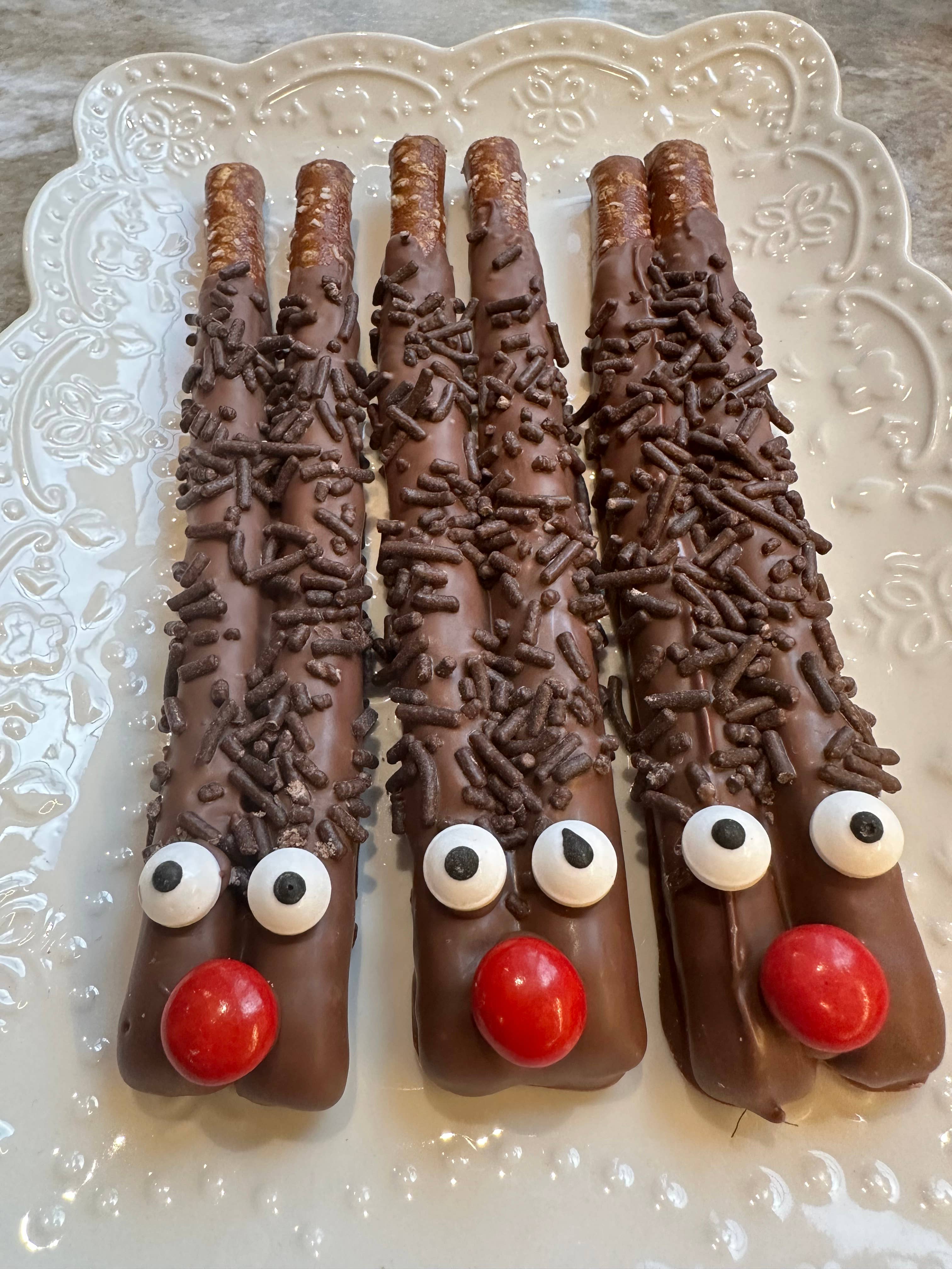 Delightful Chocolates - Wholesale Chocolate Covered Sweets - Reindeer Double Chocolate Covered Pretzel Rods2