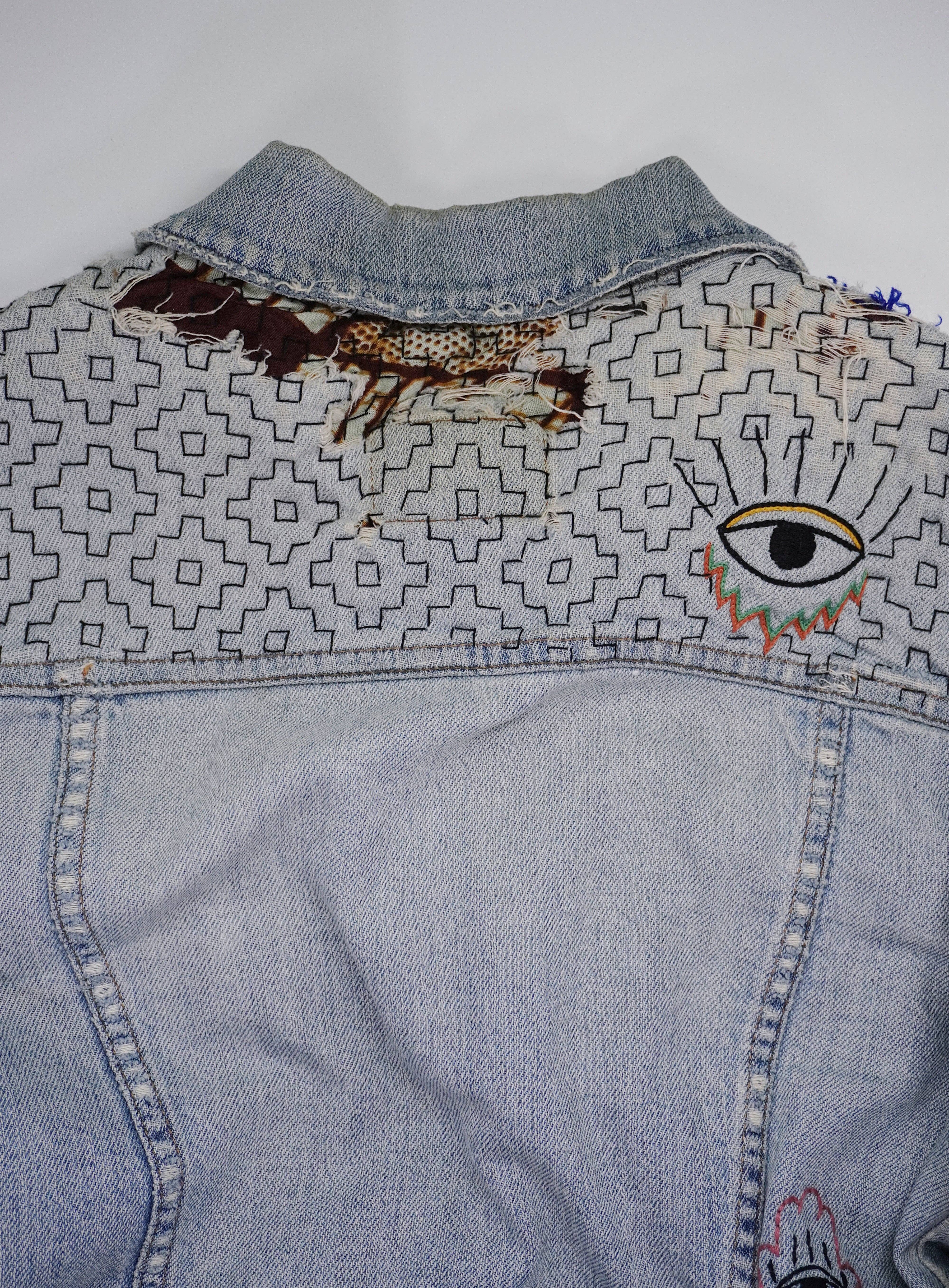 Socorro Society – wholesale Material för broderi/korsstygn – Sashiko-inspirerat reparationsset Stick ’n Stitch med persimmonblomma1