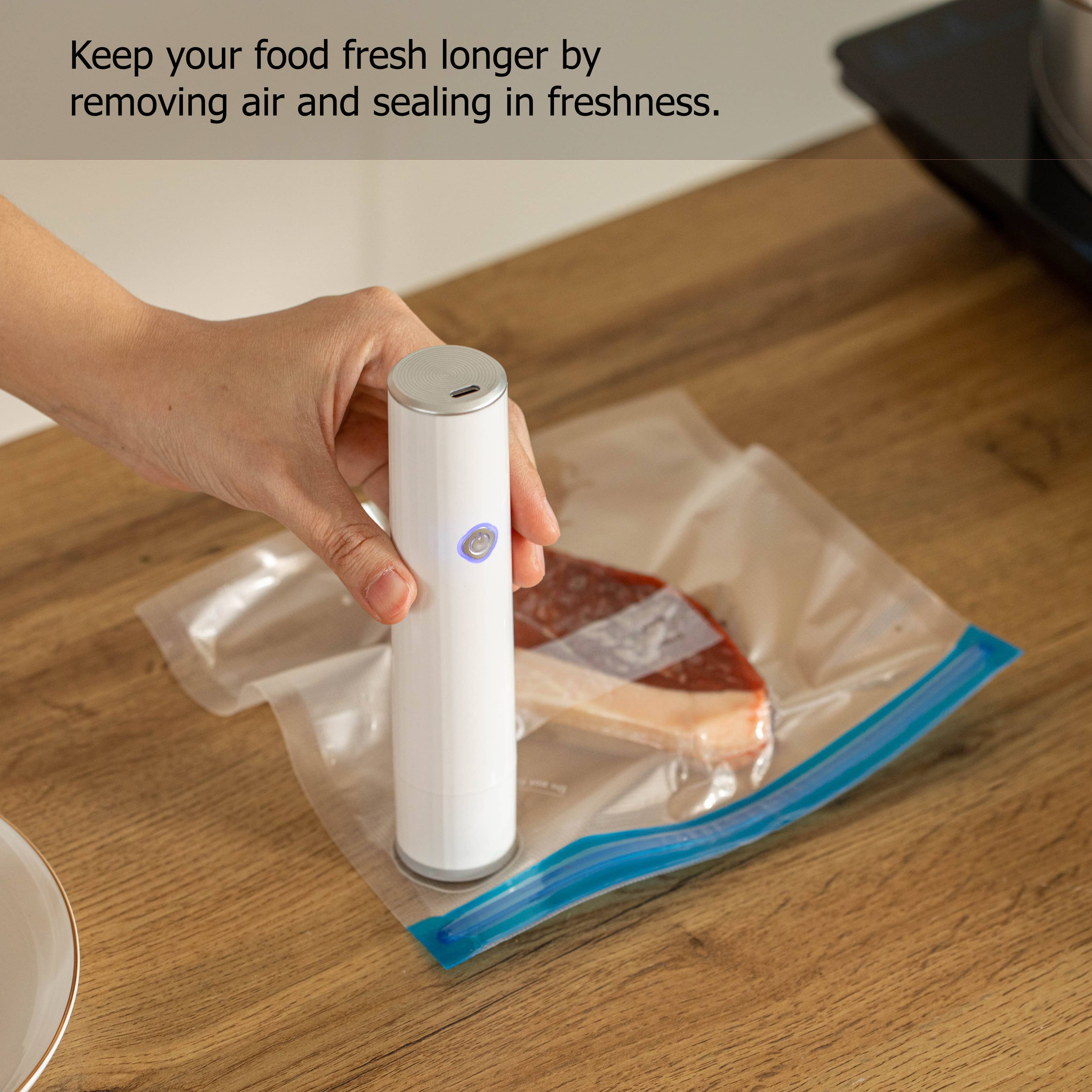 Quickway Imports - Wholesale Kitchen Appliance - Handheld Vacuum Sealer Machine with Reusable Bags, Storage3