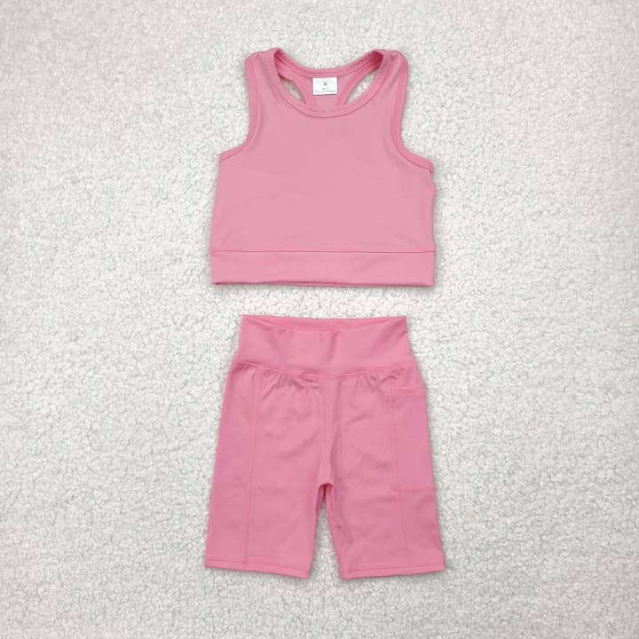 Aier Wholesale - Wholesale Top & Short Set - Kids - Sibling Baby Girls Athletic Active Wear Top Shorts Clothes Sets