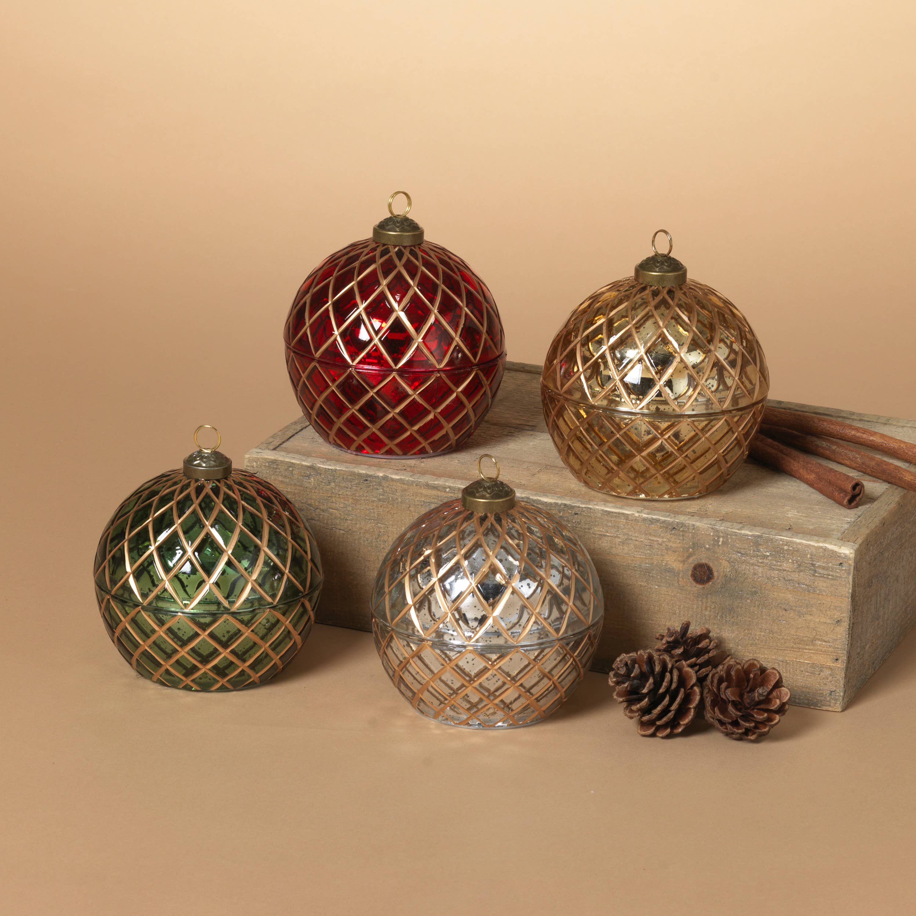 The Gerson Companies - Wholesale Christmas Decoration - Gerson Christmas 4.72"H B/O Lighted Holiday Glass Ornament w1