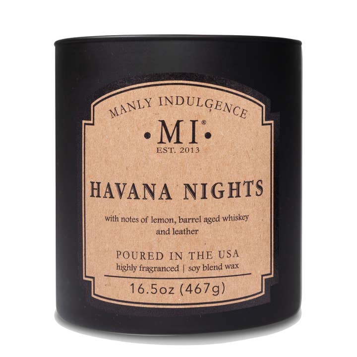 MVP Group International INC - Wholesale Jar/Filled Candle - Manly Indulgence Classic+ Havana Nights, 2 Wick, 16.5oz