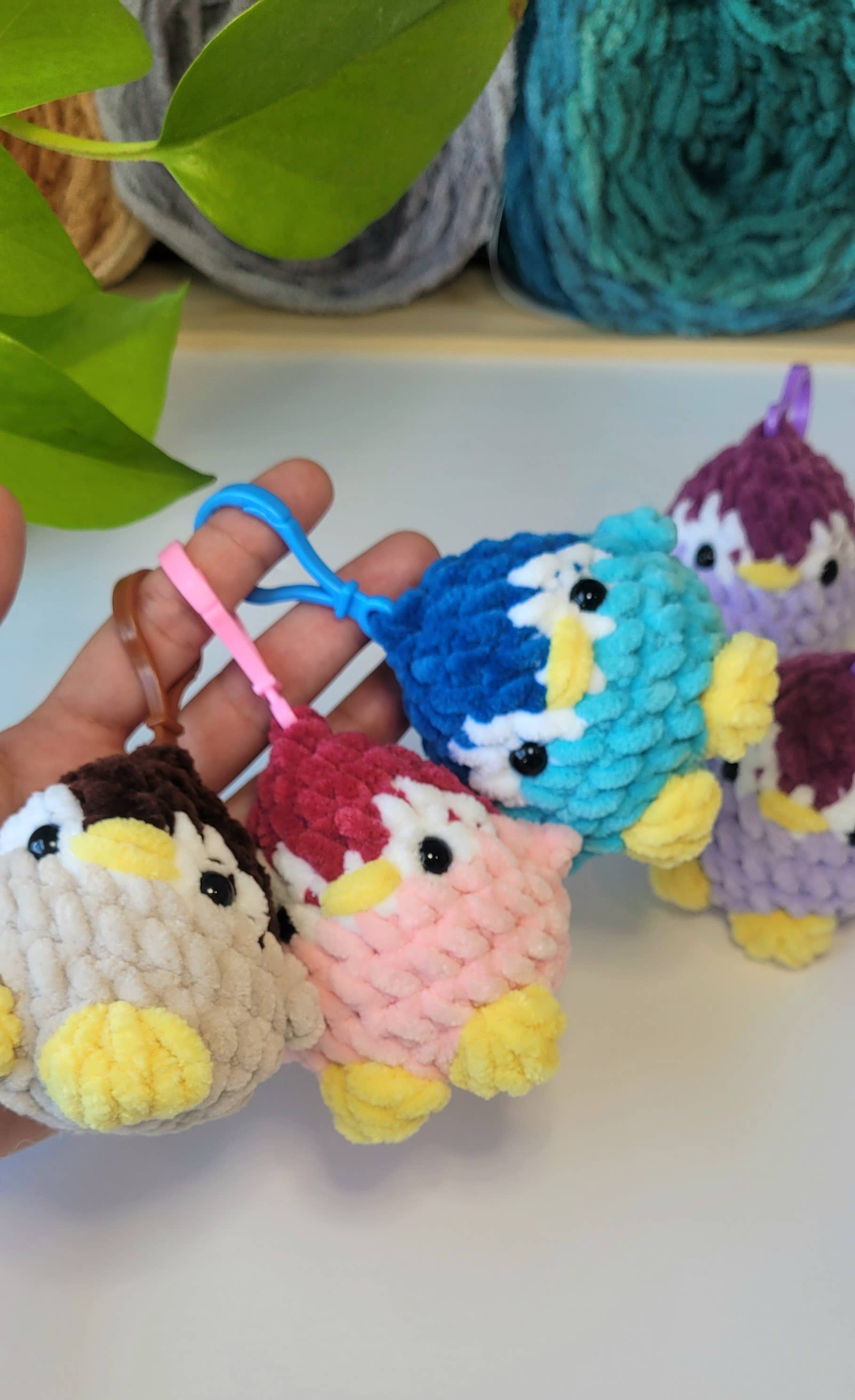 Beyond Threads by Angelis - Wholesale Keychain Bracelet - Plush Penguin. Keychain plush penguin. Plush charm. 1