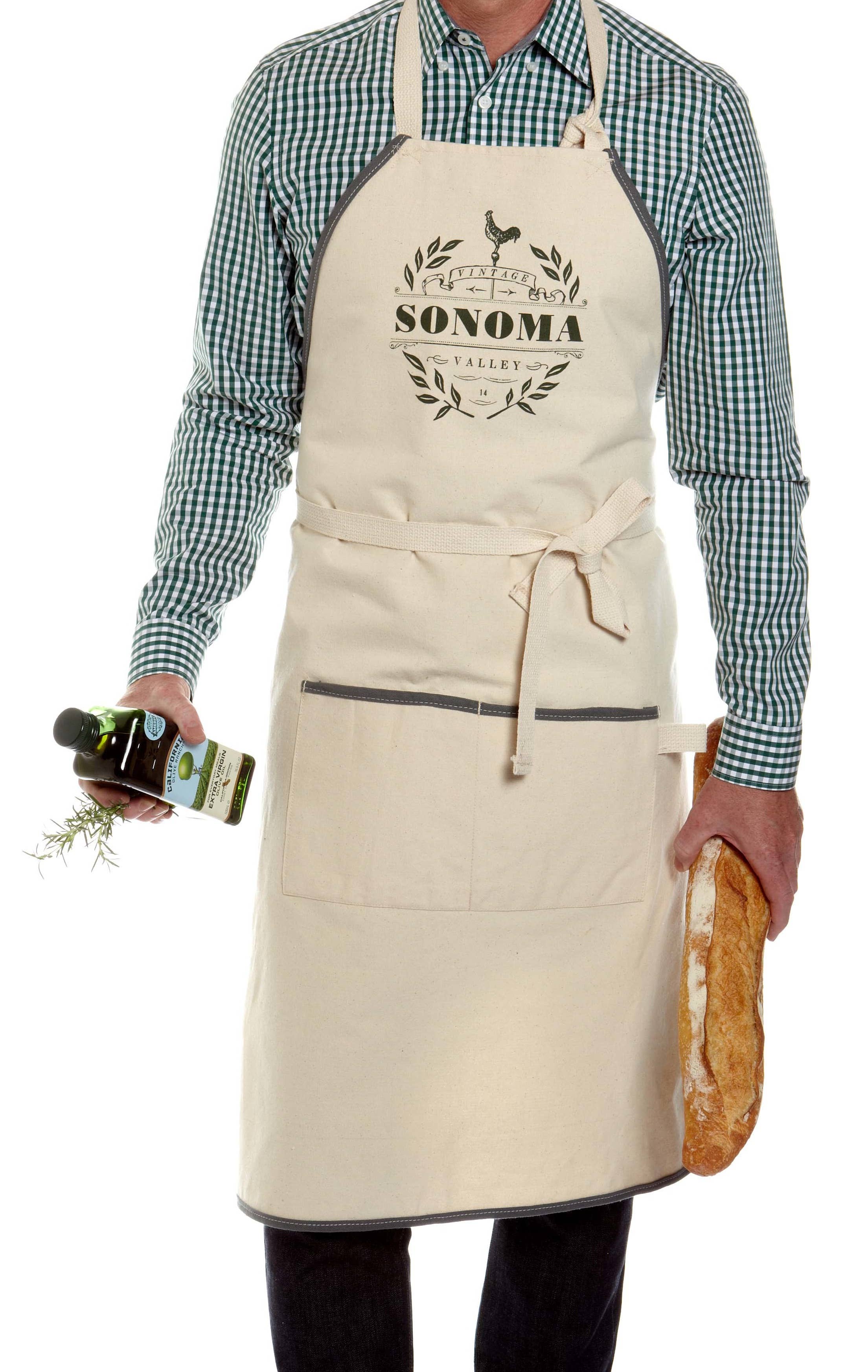 Mercantile 12 - Wholesale Apron - Custom VINTAGE COLLECTION Natural Apron with Charcoal Trim5