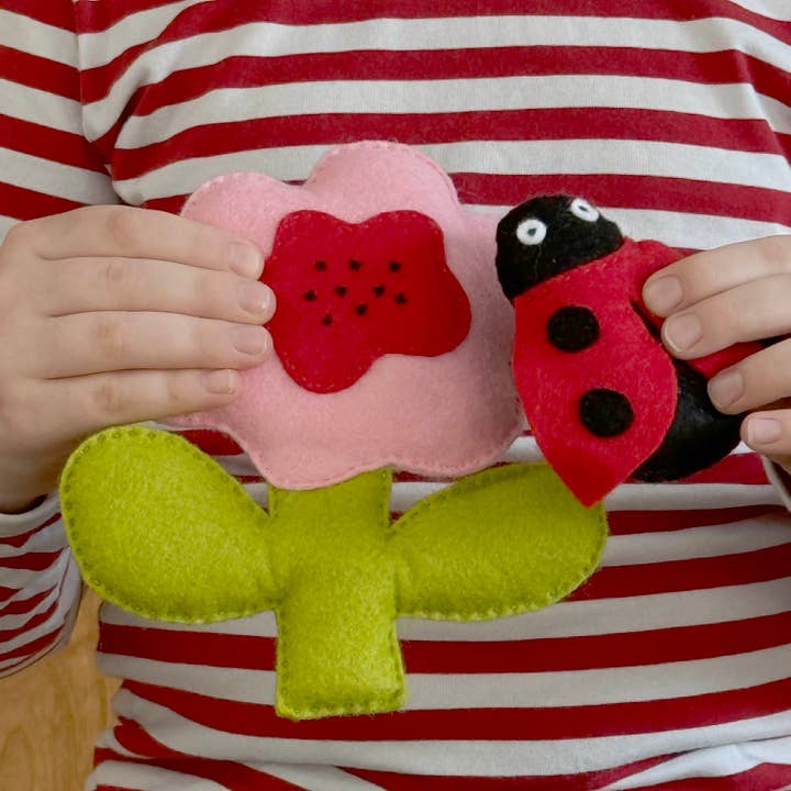 Mimihali – wholesale Craft sewing kit – PEONY and LADYBUG felt sewing kit for kids1
