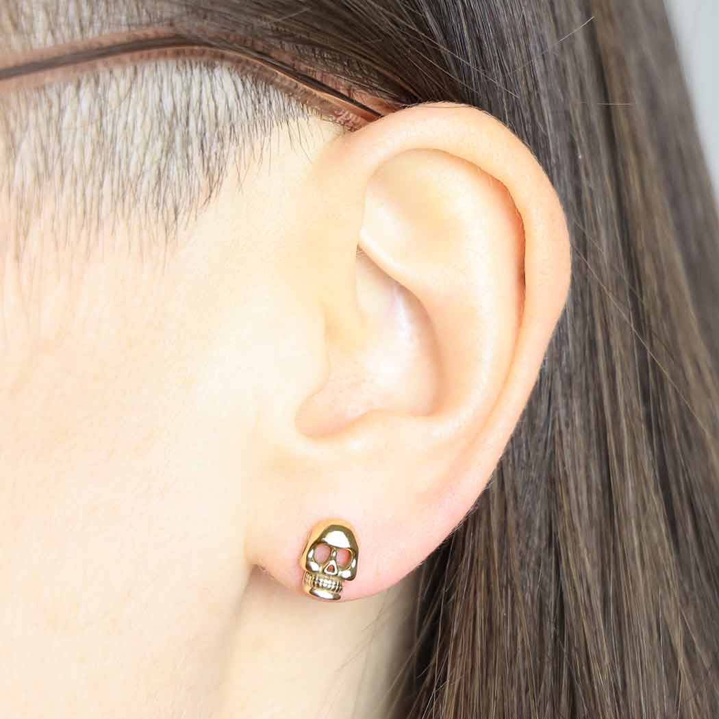 Nina Designs – wholesale Stud/post earrings – Sterling Silver or Bronze Skull Post Earring 9x6mm4