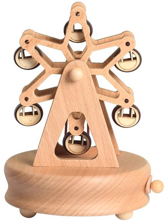 Bébli - Boîte à musique - Boîte à musique en bois Roue de ferry classique pour la vente par Green Life
