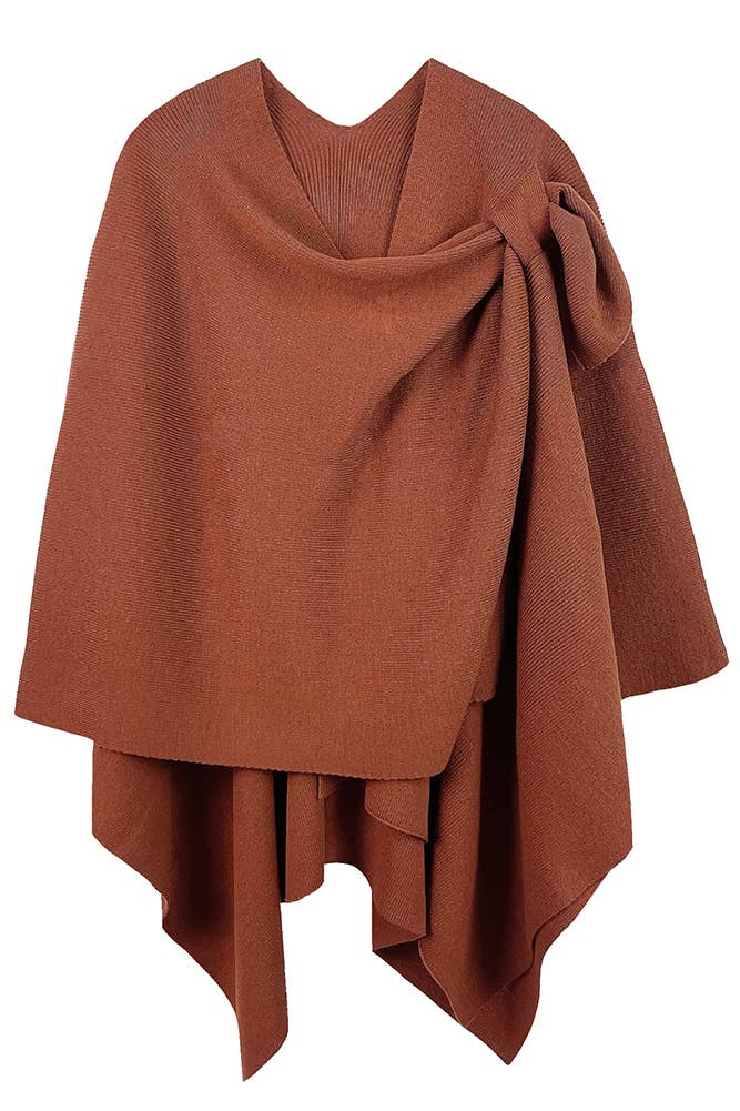 Hana - Venta al por mayor Poncho - Mujer - Ruana sólida con correa para el hombro11