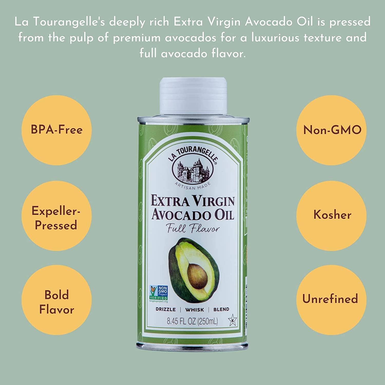 La Tourangelle - Wholesale Cooking Oil - La Tourangelle Extra Virgin Avocado Oil, 8.45Fl Oz - 6 Units7