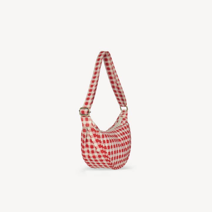 JOYN - Wholesale Crossbody Bag - Women's - Moon Sling Bag - Tomato Gingham