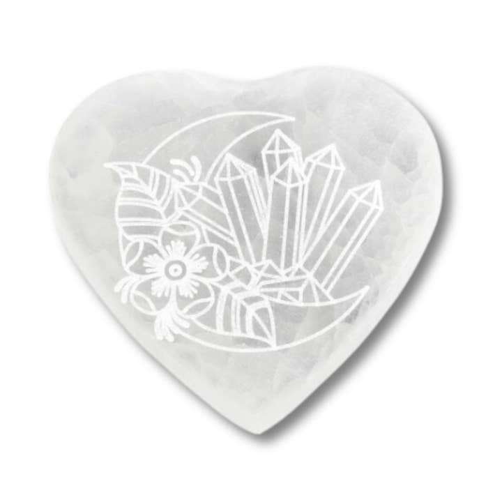 Earths Elements Wholesale - Wholesale Crystal Charging Plate - Selenite Charging Plate - Heart with Half Moon Design