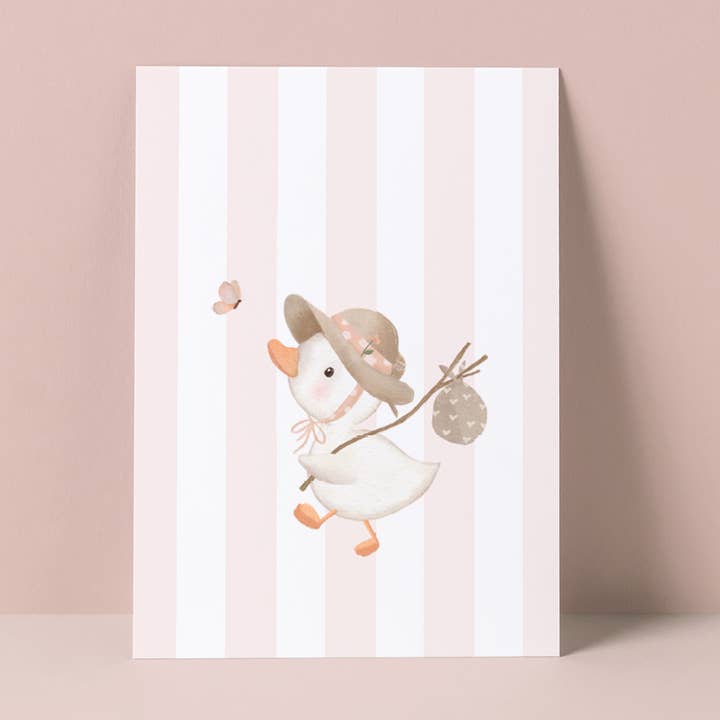 Studio Poppybird - Wholesale Postcard - Postcard | Duckling with knapsack (girl)0