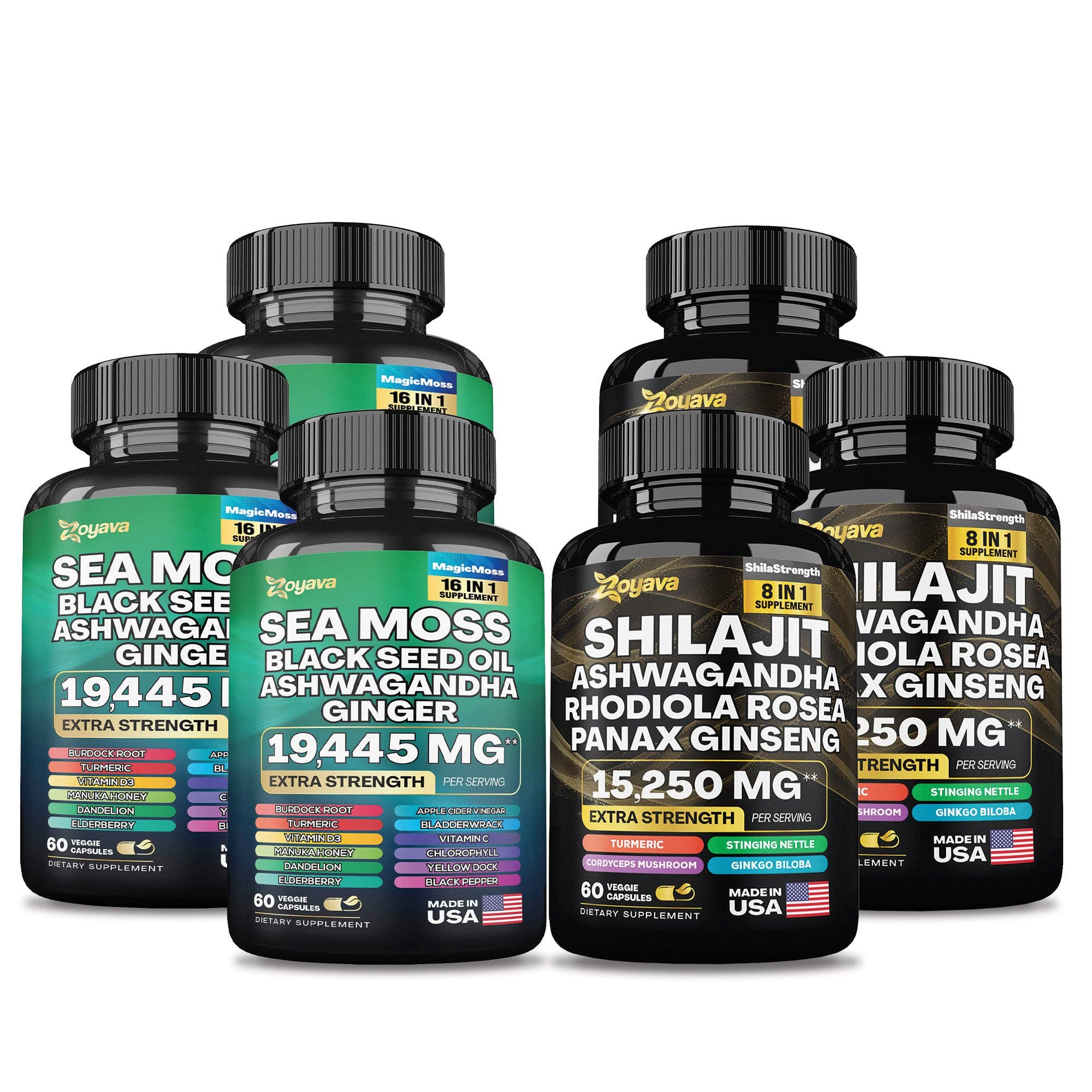 Zoyava - Wholesale Oral Supplement/Vitamin - Dynamic Vitality Bundle: Sea Moss 16-in-1 Magic Moss & Shilajit Power ShilaStrength Blend11