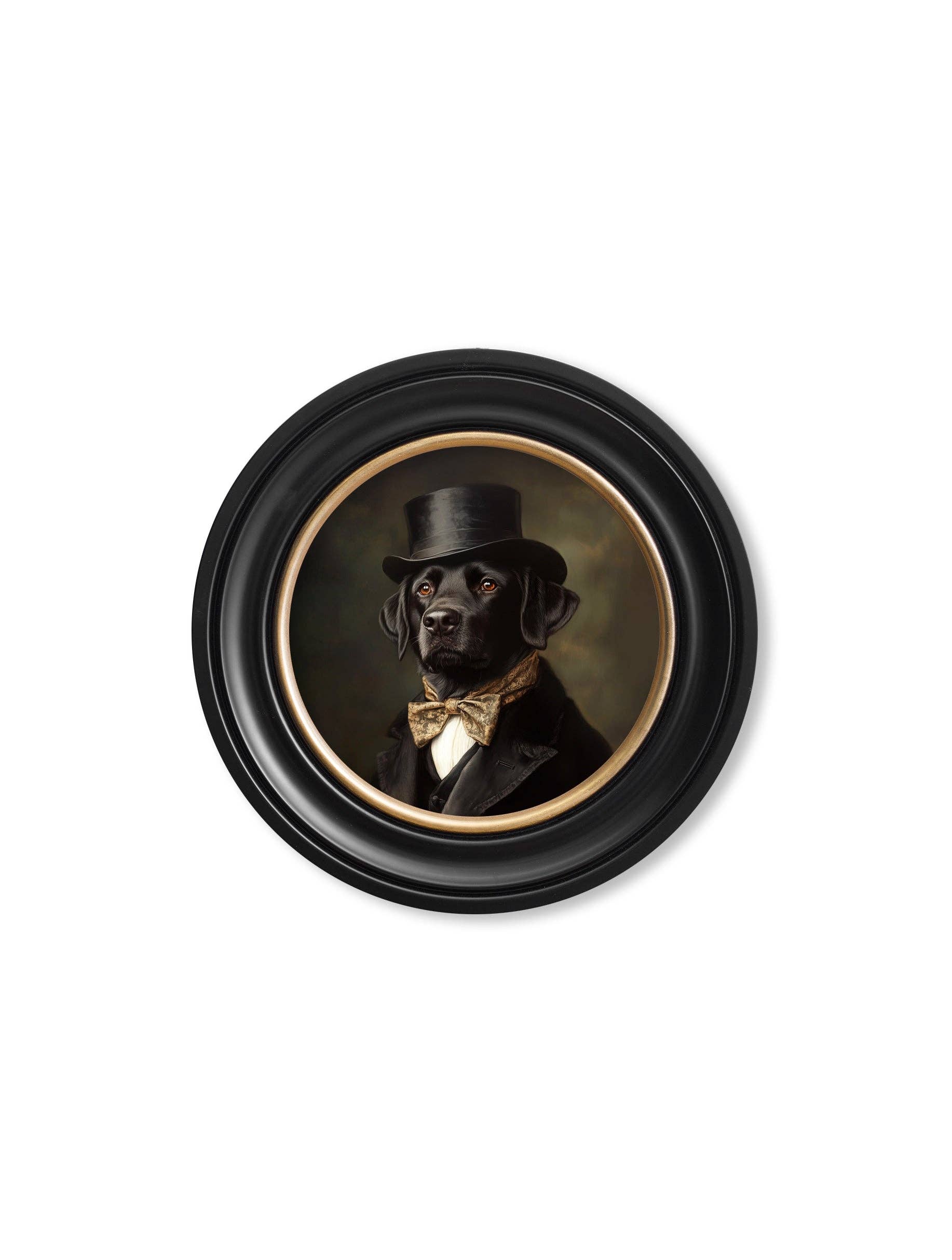 T A Interiors Wall Art & Mirrors – wholesale Art print – Lord Wagsalot - Oxford round frame4