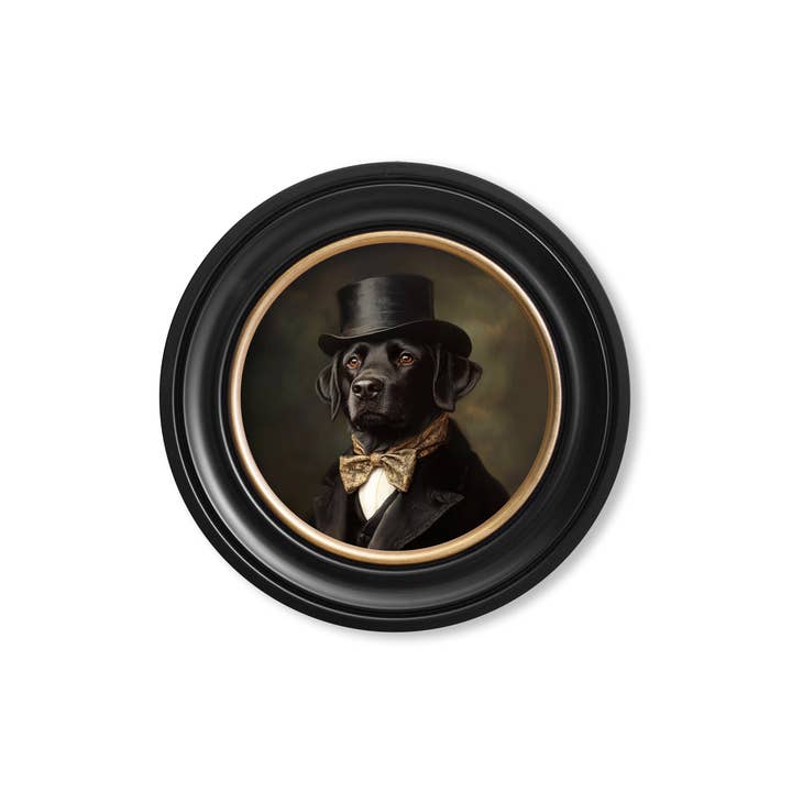 T A Interiors Wall Art & Mirrors – wholesale Art print – Lord Wagsalot - Oxford round frame4