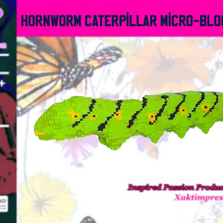 Hornworm Caterpillar Micro Block Model for wholesale by Inspired Passion Productions,LLC
