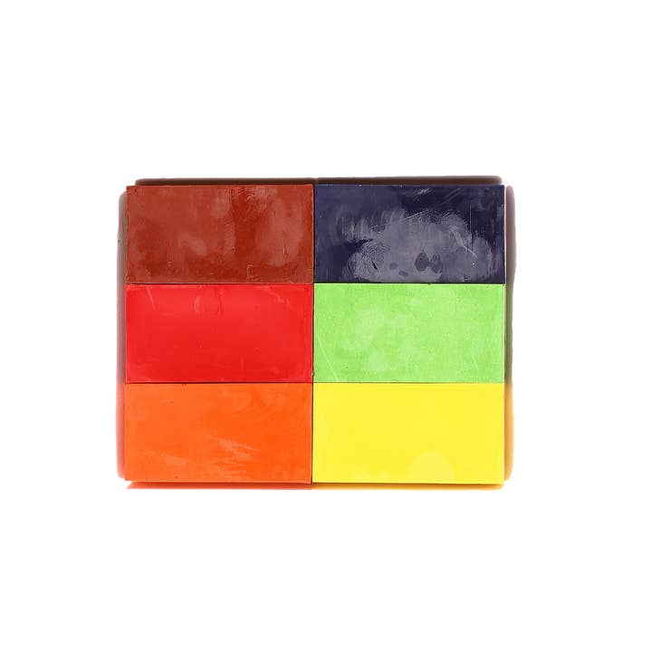 COLORZ - Wholesale Kleurpotloden - Kinderen en baby - Natuurlijke bijenwas blokkrijtjes (6 stuks)0